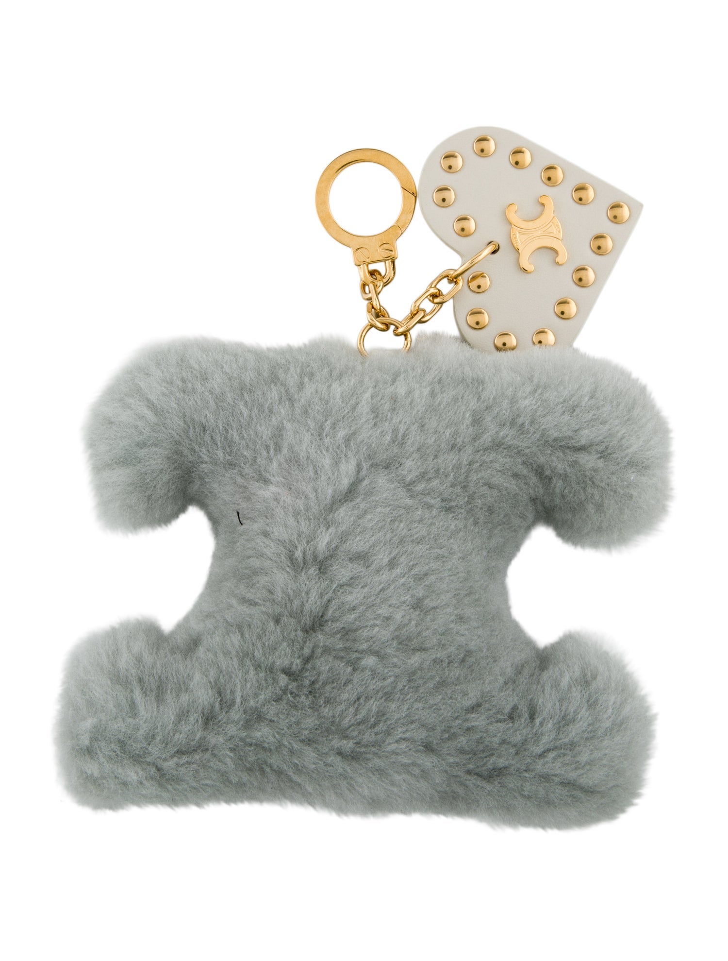 Celine Faux Fur and Leather Bag Charm