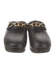 Celine Leather Chain-Link Accents Mules