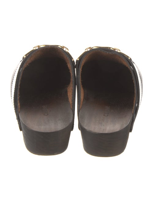 Celine Leather Chain-Link Accents Mules