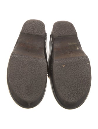 Celine Leather Chain-Link Accents Mules