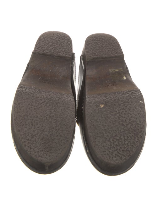 Celine Leather Chain-Link Accents Mules