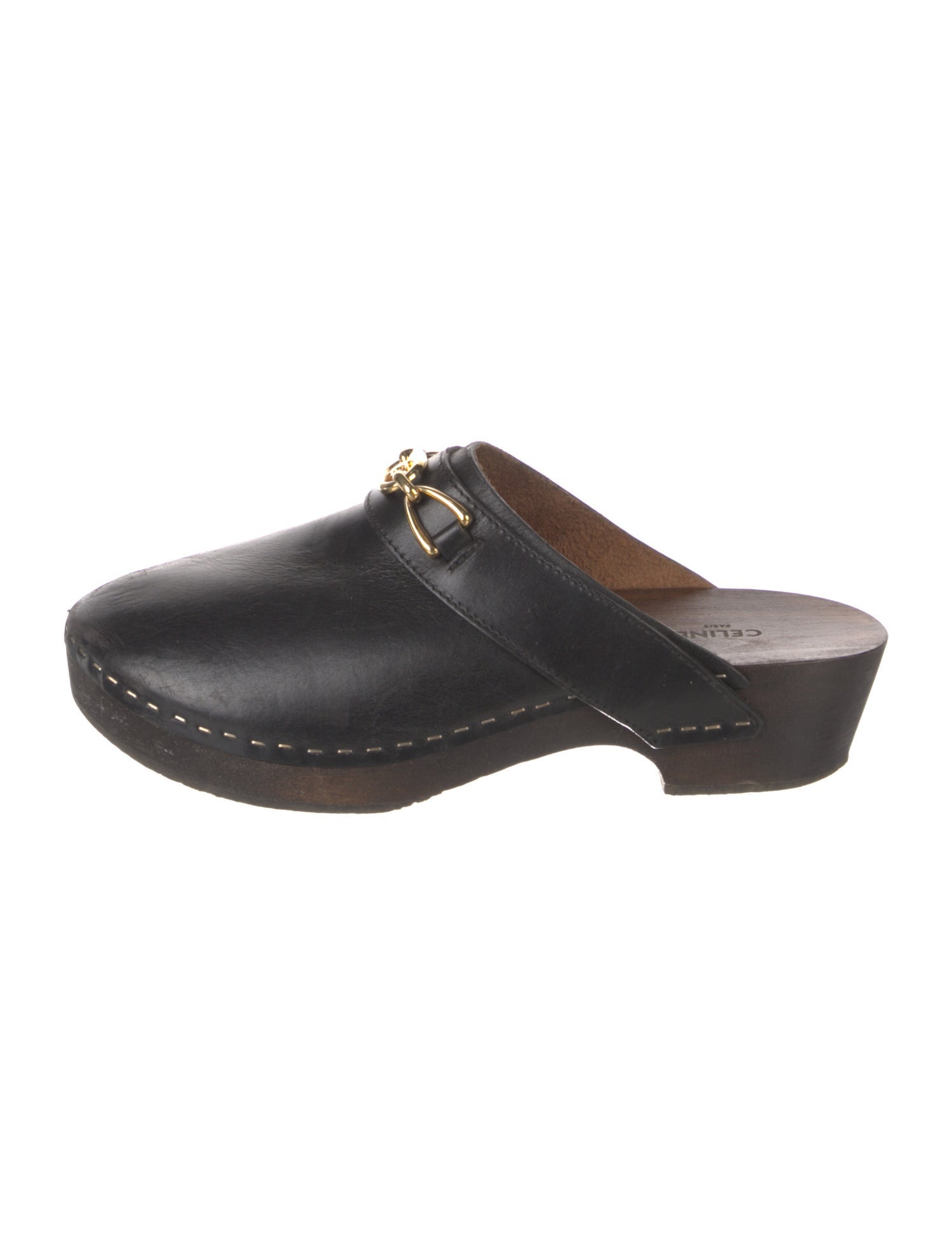 Celine Horsebit Accent Leather Mules