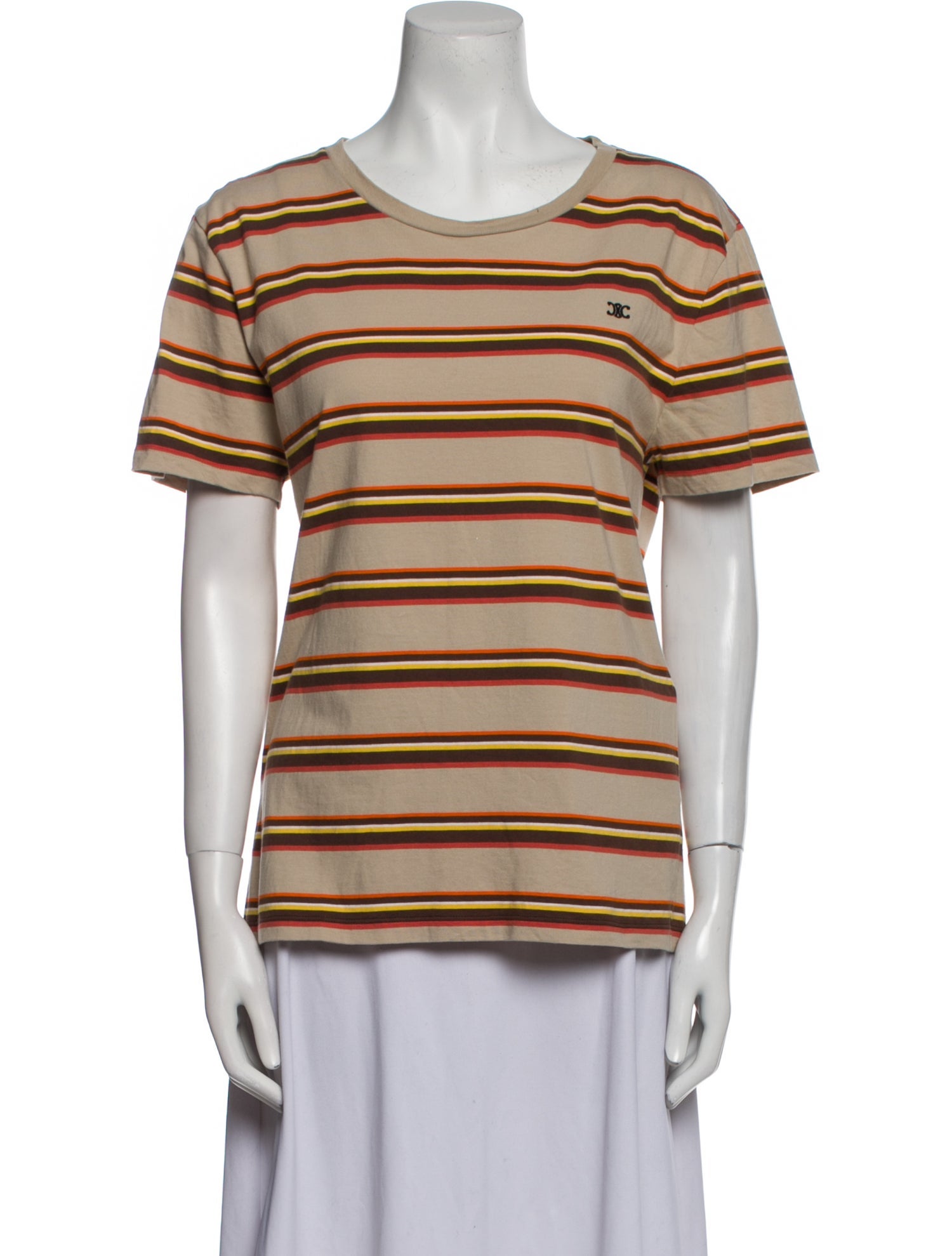 Celine Striped Scoop Neck T-Shirt