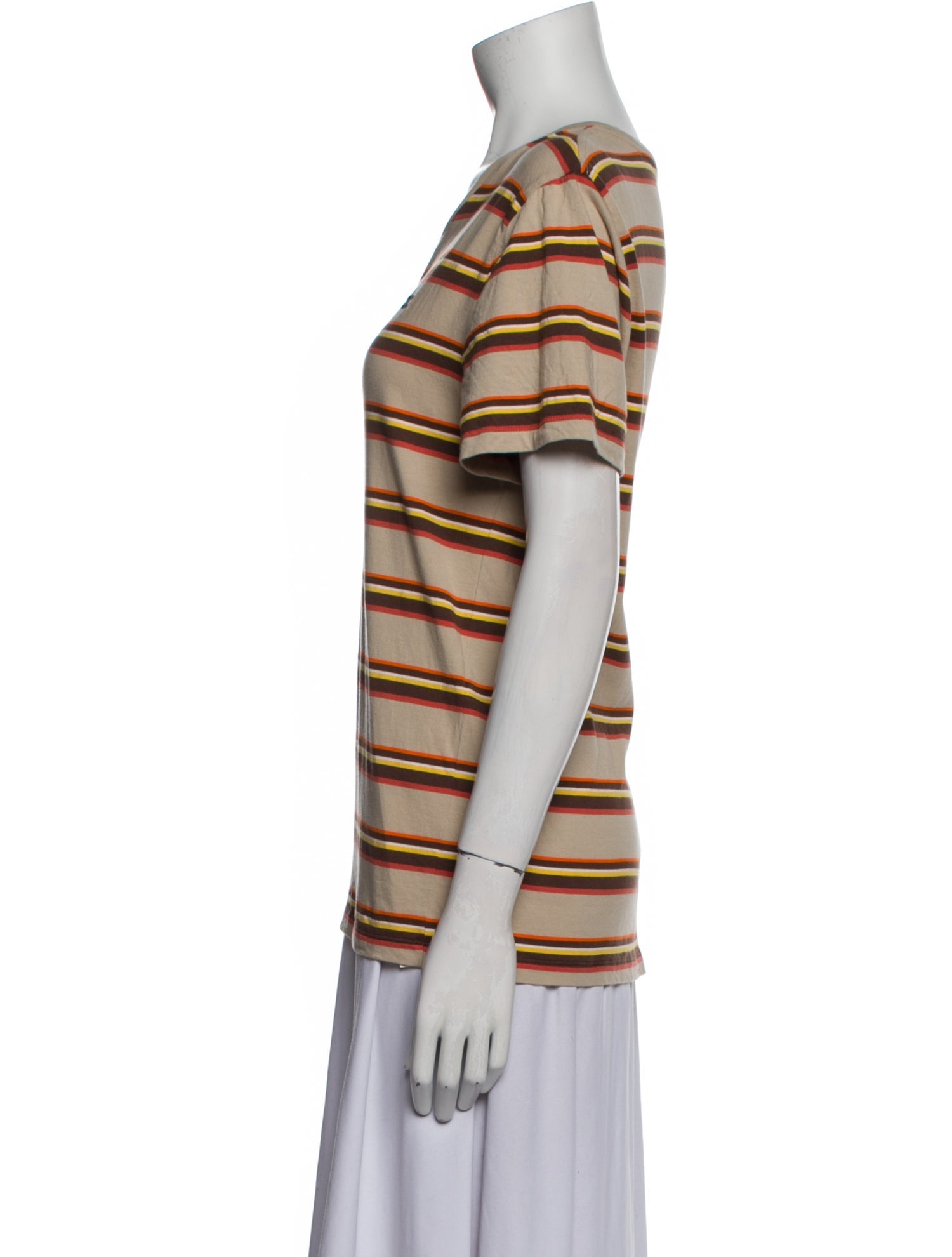 Celine Striped Scoop Neck T-Shirt