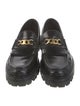 Celine Leather Fringe Trim Accent Loafers