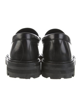 Celine Leather Fringe Trim Accent Loafers