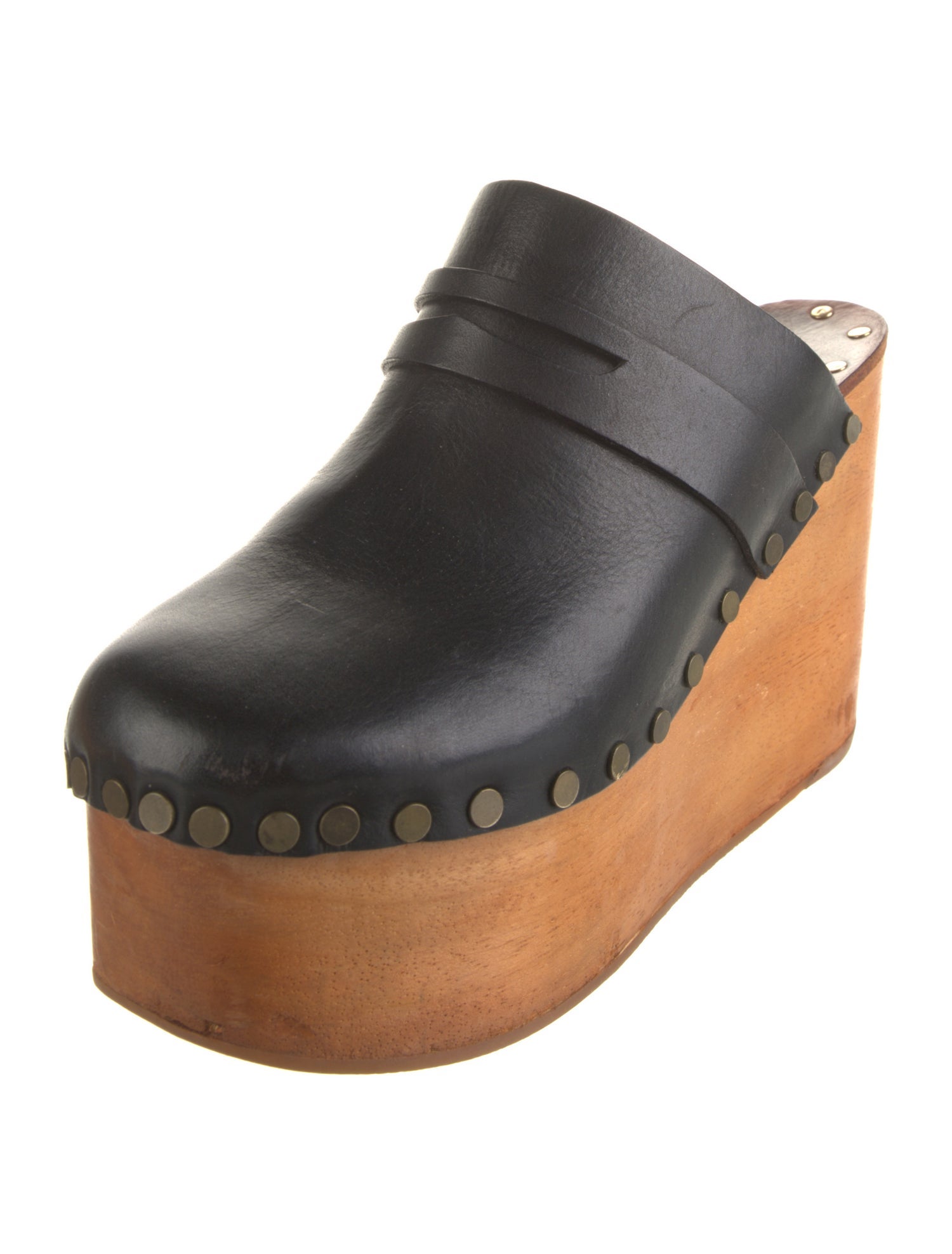 Celine Leather Studded Accents Mules