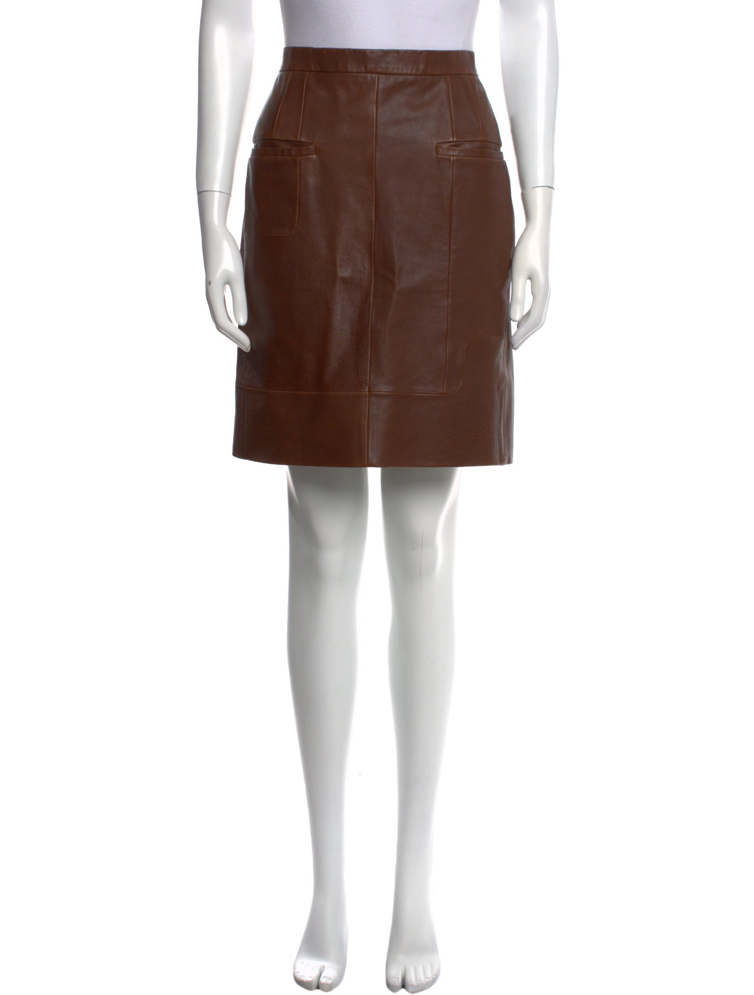 Celine Leather Knee-Length Skirt