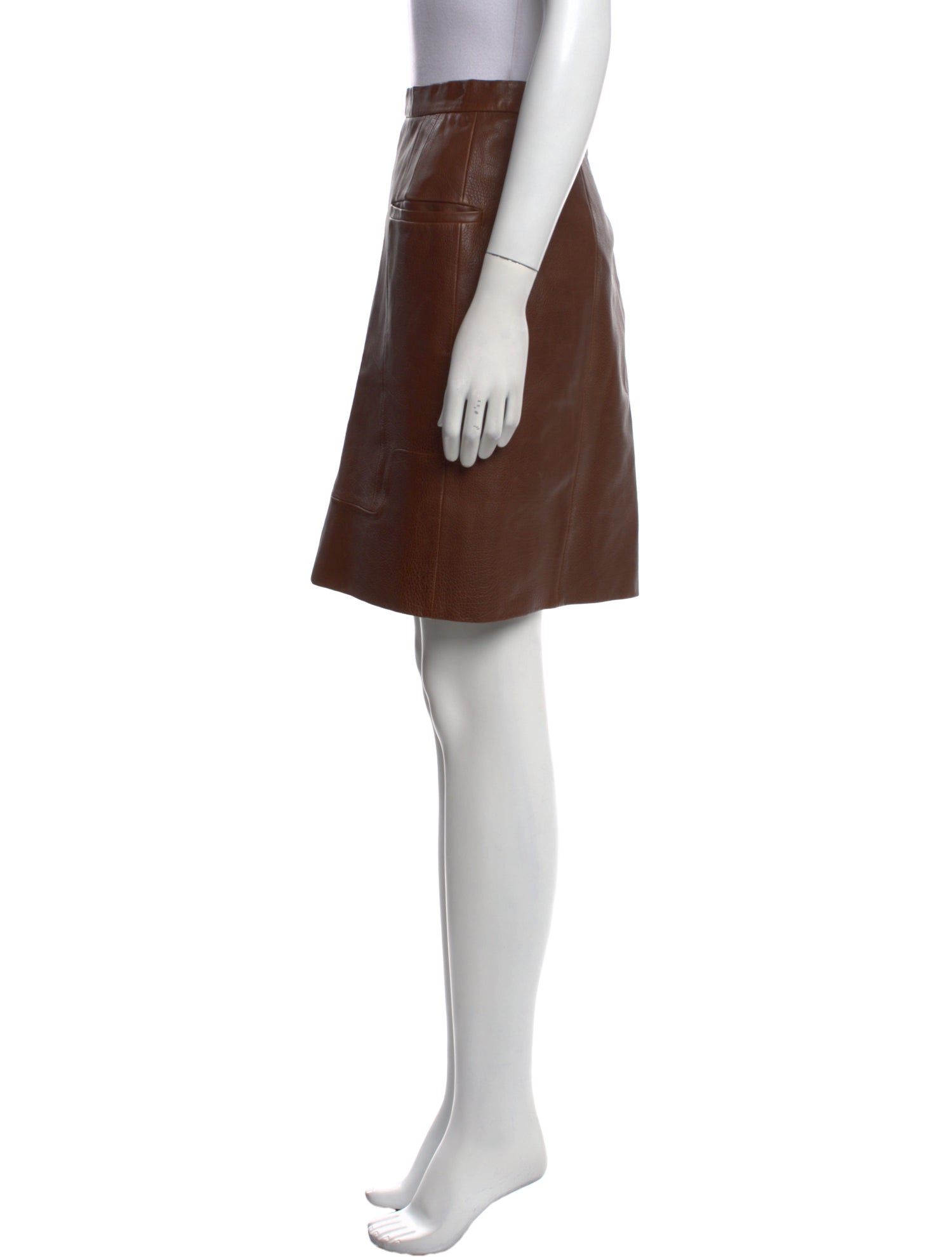 Celine Leather Knee-Length Skirt