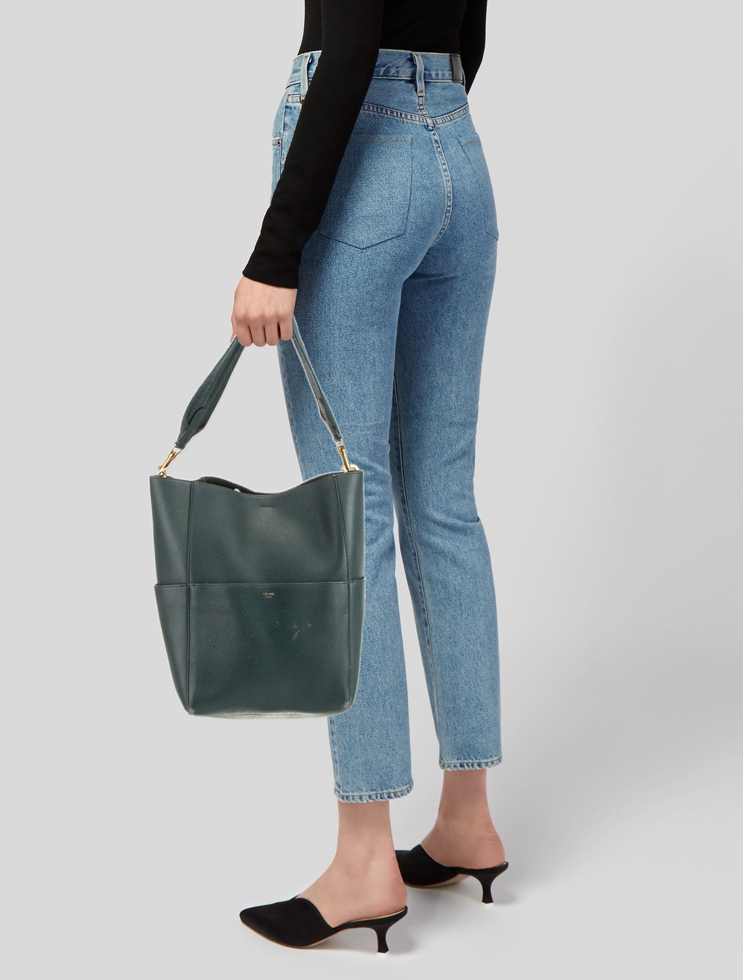 Celine Leather Seau Sangle Medium