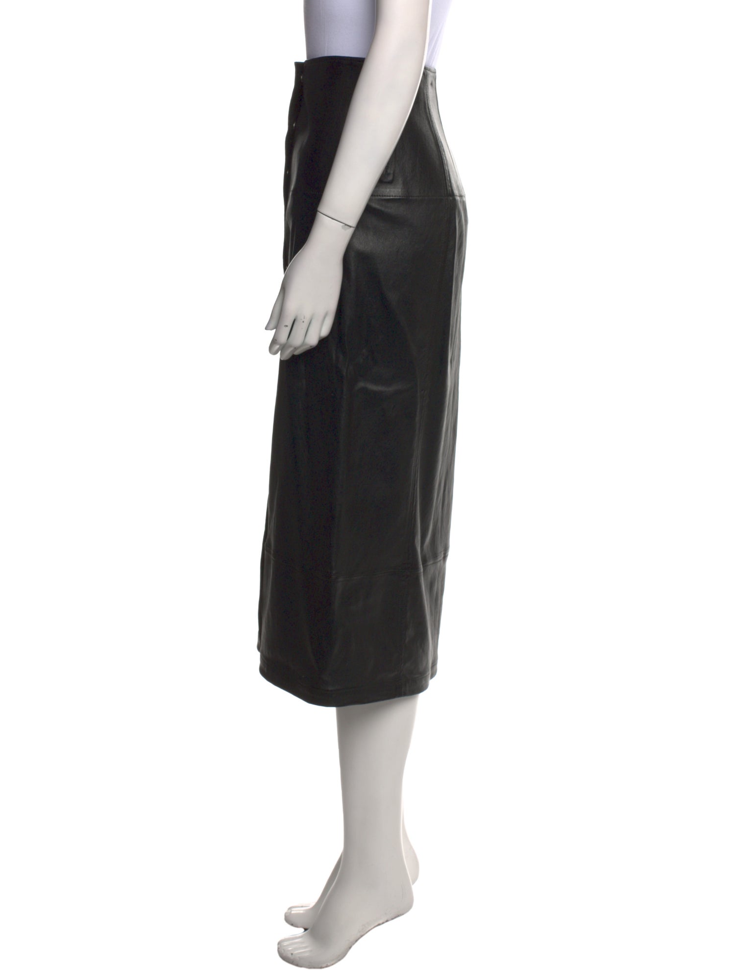 Celine Leather Midi Length Skirt