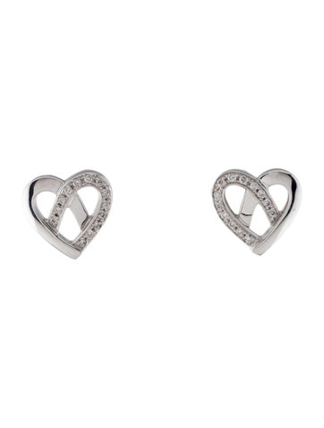 Celine Stud Vintage 18K Diamond Heart Earrings