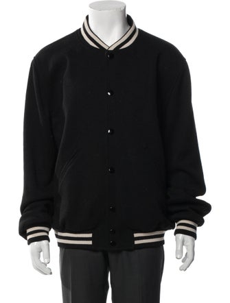 Celine 'A Poem' Teddy Wool Varsity Jacket