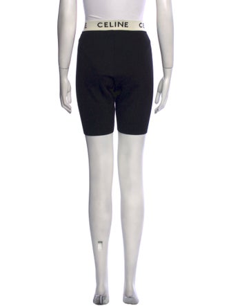 Celine Logo Ribbed Mini Shorts