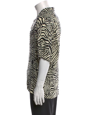 Celine Animal Print Short Sleeve Shirt