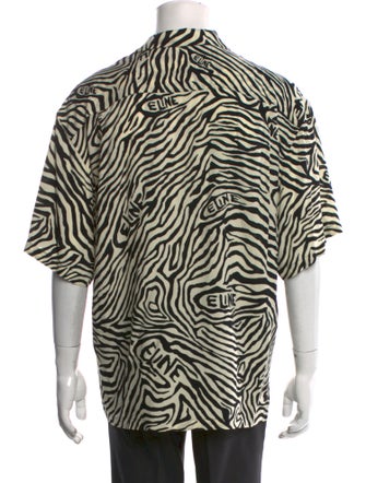Celine Animal Print Short Sleeve Shirt