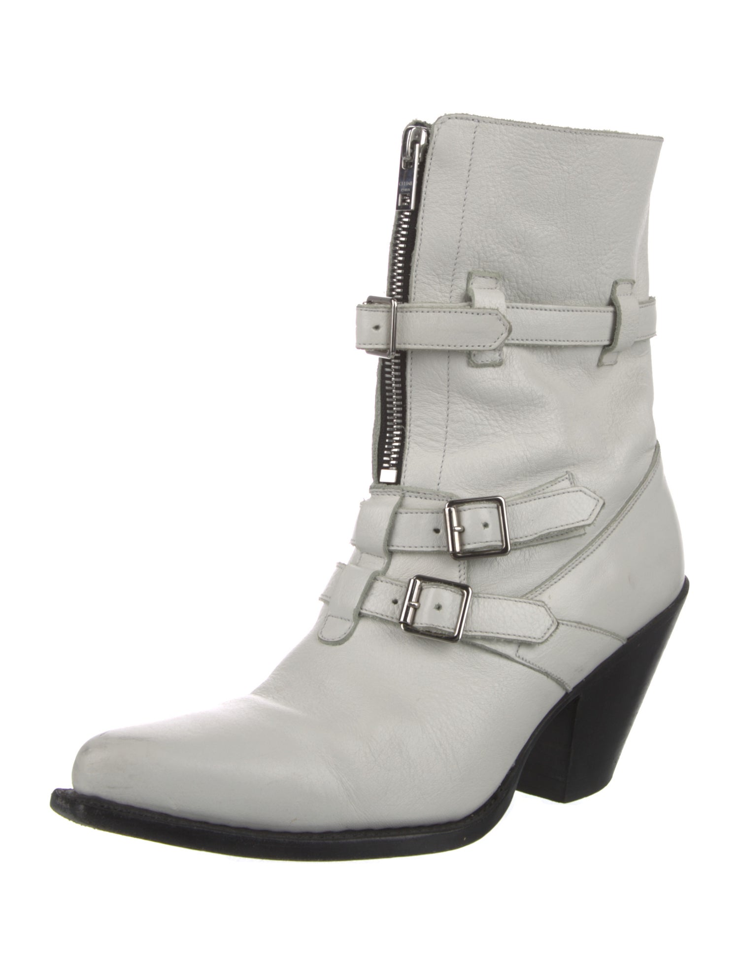 Celine Leather Moto Boots