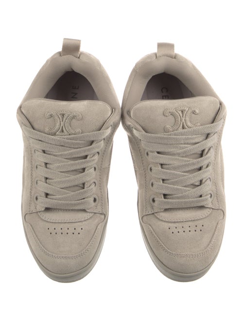 Celine Leather Embroidered Accent Sneakers