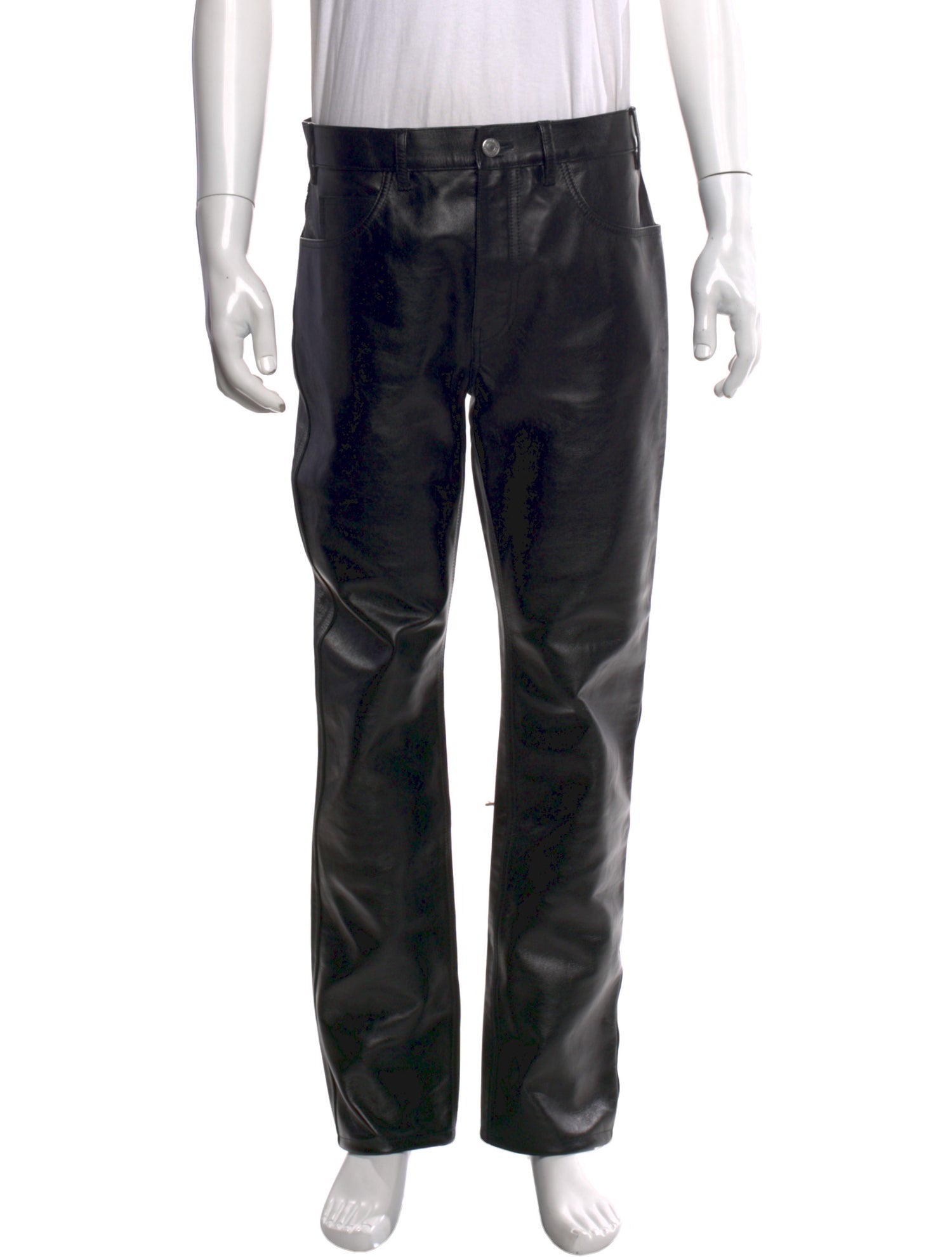 Celine Leather Straight Leg Pants