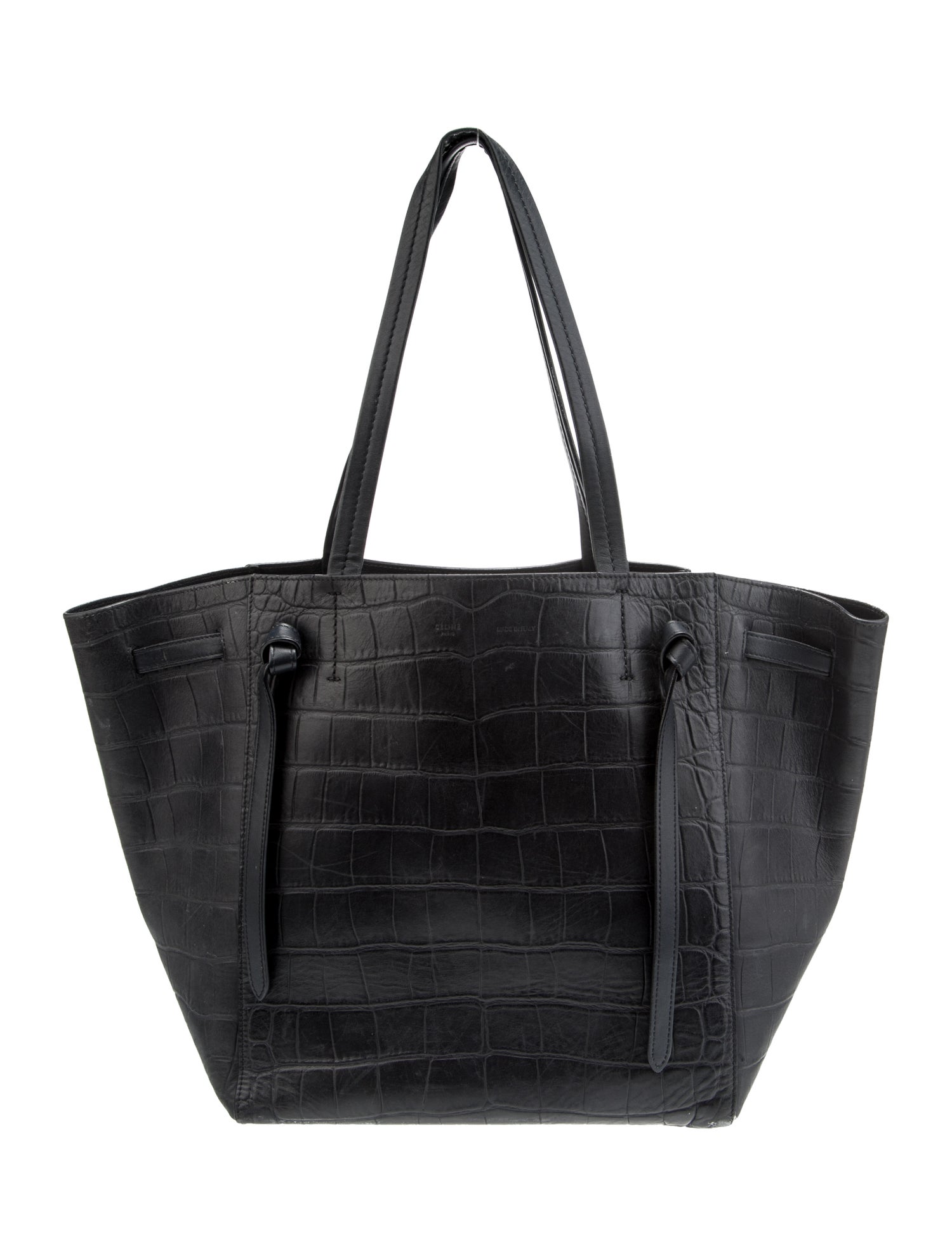 Celine Embossed Leather Cabas Phantom w/Belt Small