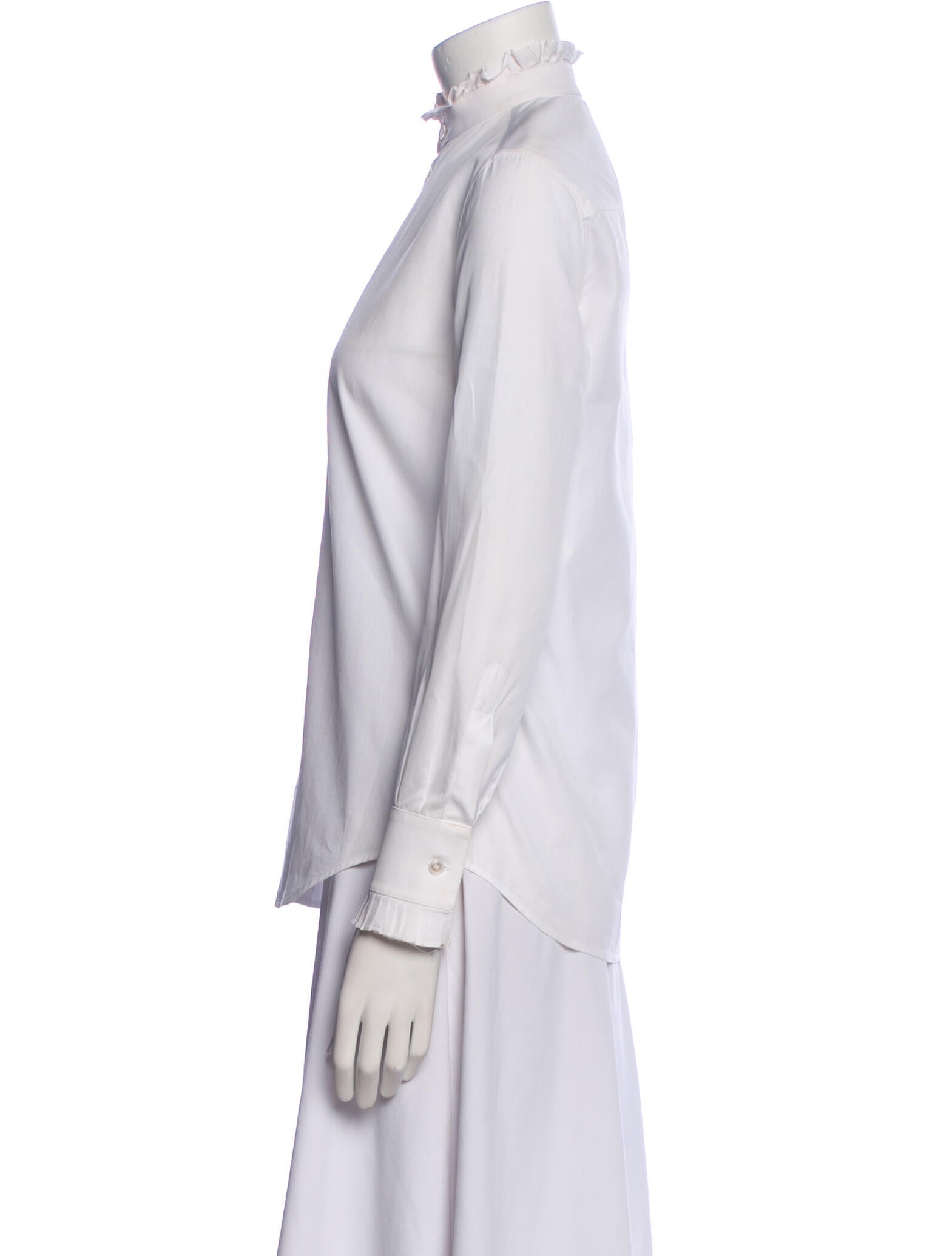 Celine 2019 Mock Neck Button-Up Top