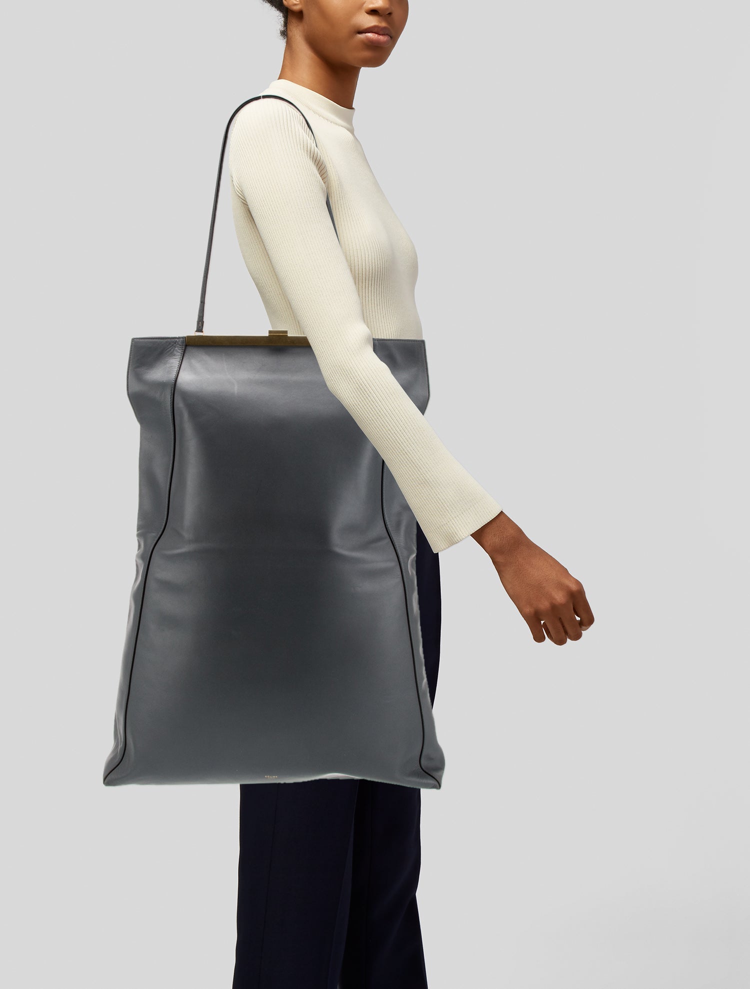 Celine Leather Clasp Tall