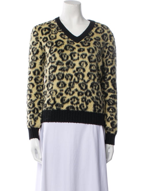 Celine Animal Print V-Neck Sweater