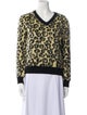 Celine Animal Print V-Neck Sweater