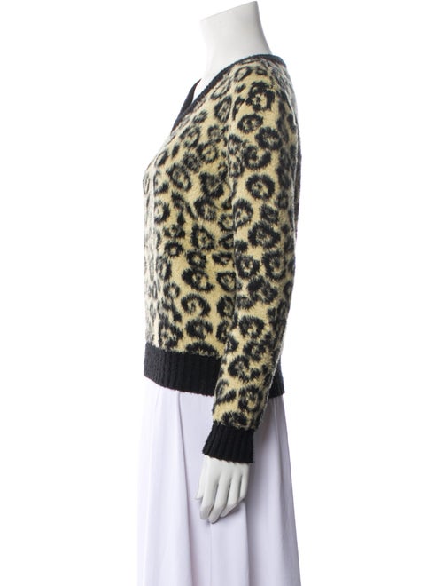 Celine Animal Print V-Neck Sweater