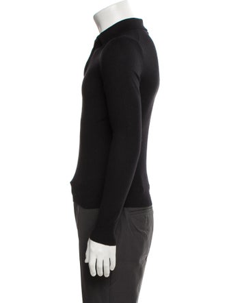 Celine Wool Crew Neck Polo Sweater