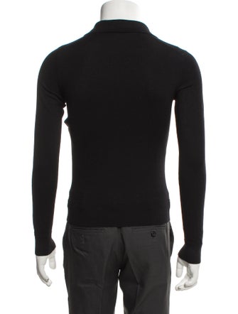 Celine Wool Crew Neck Polo Sweater