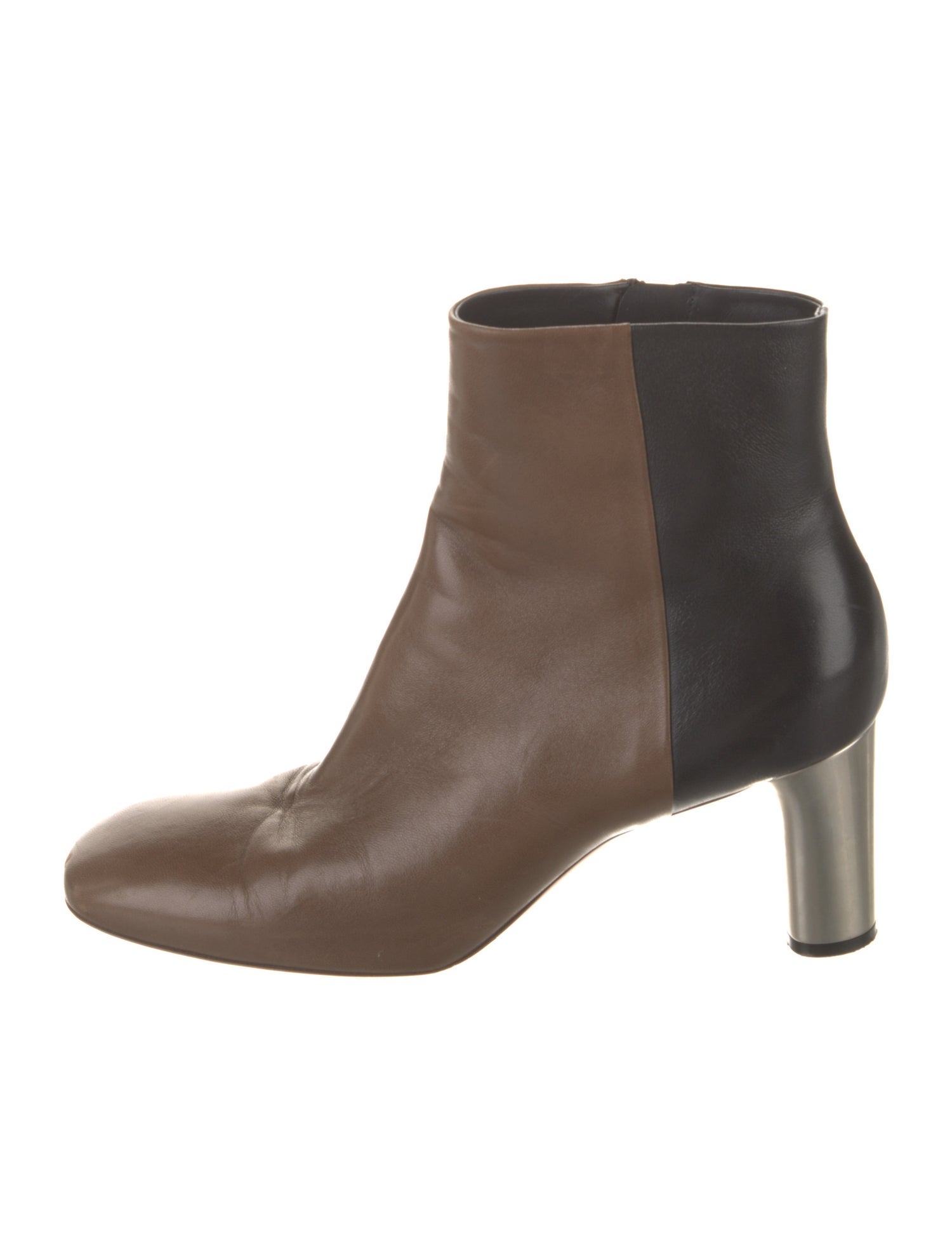 Celine Leather Colorblock Pattern Chelsea Boots