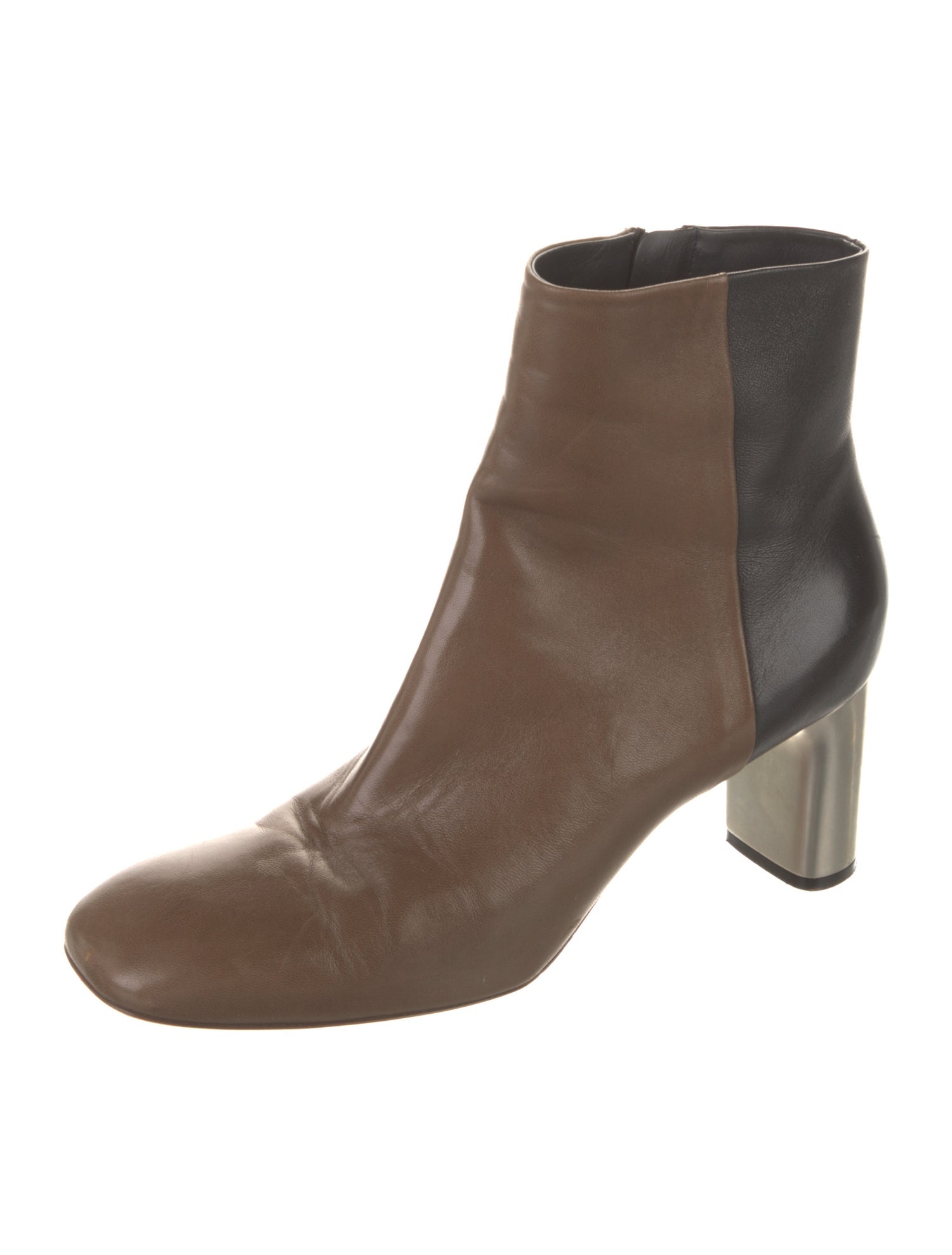 Celine Leather Colorblock Pattern Chelsea Boots