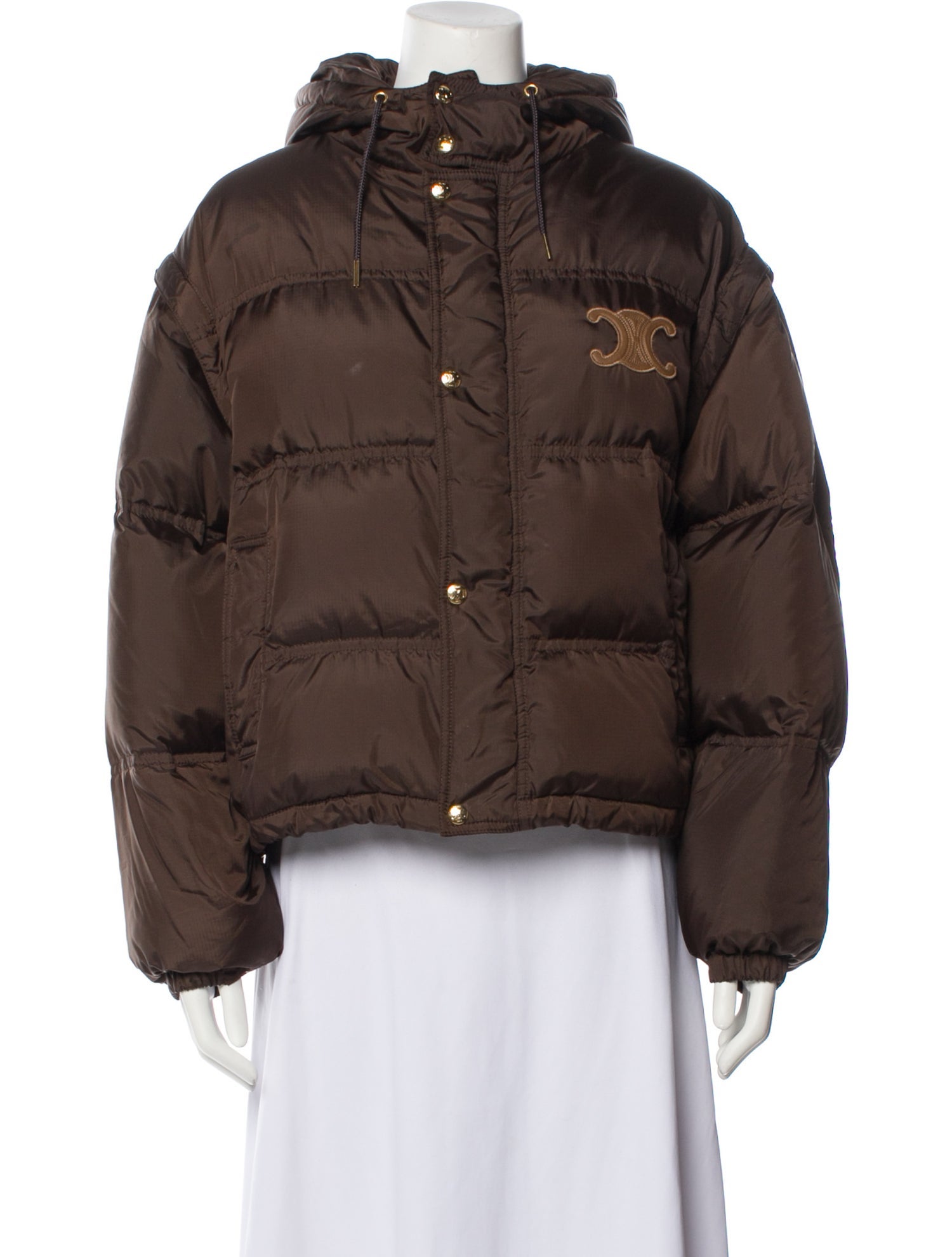Celine Convertible Down Jacket - Brown Jackets, Clothing