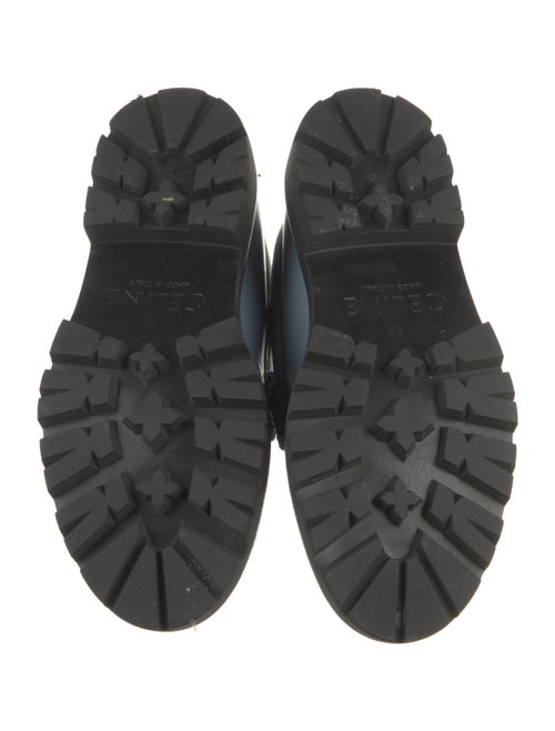 Celine Leather Pleated Accents Loafers