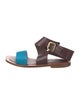 Celine Leather Colorblock Pattern Sandals