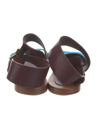 Celine Leather Colorblock Pattern Sandals