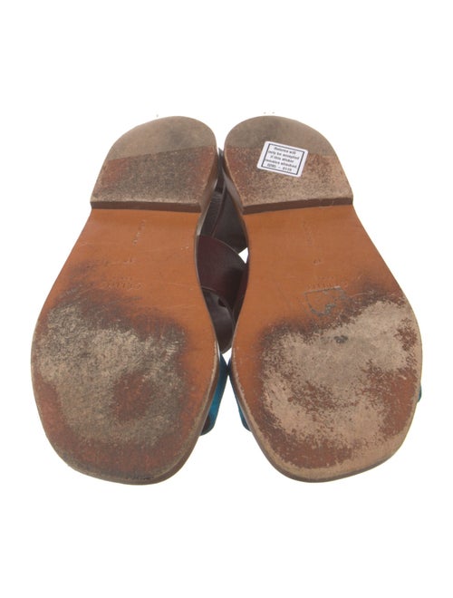 Celine Leather Colorblock Pattern Sandals