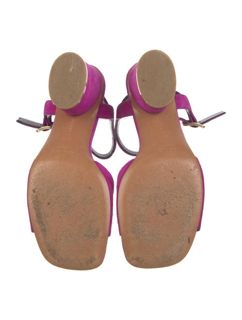 Celine Suede Leather Trim Embellishment Slingback Sandals