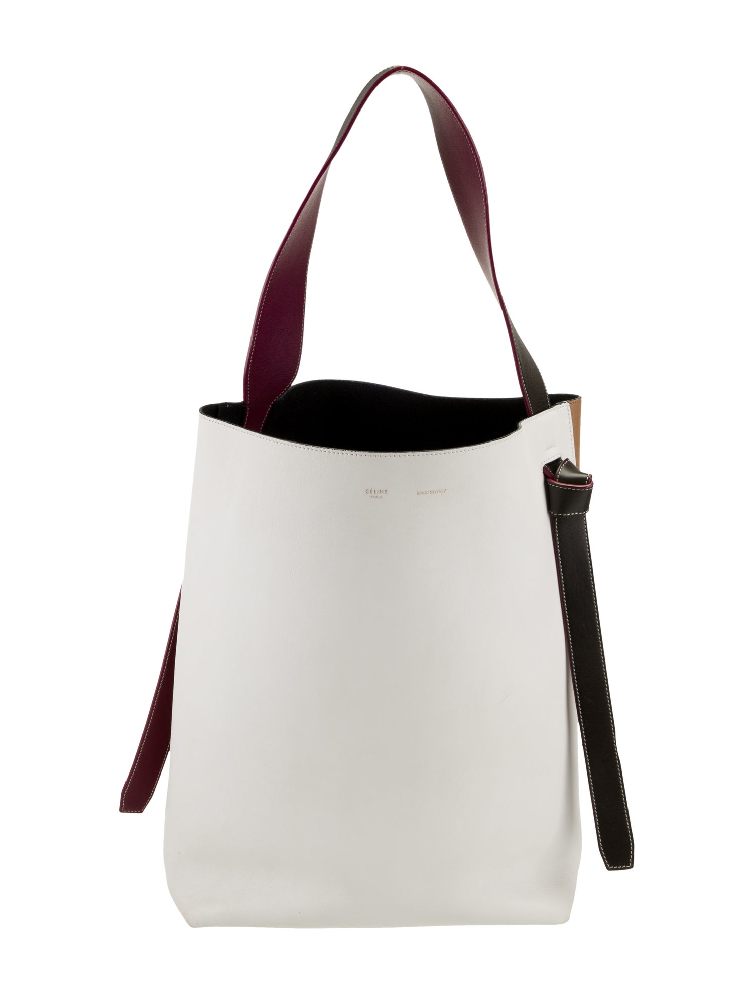 Celine Red/Blue Smooth Leather Oversized Cabas Twisted Tote