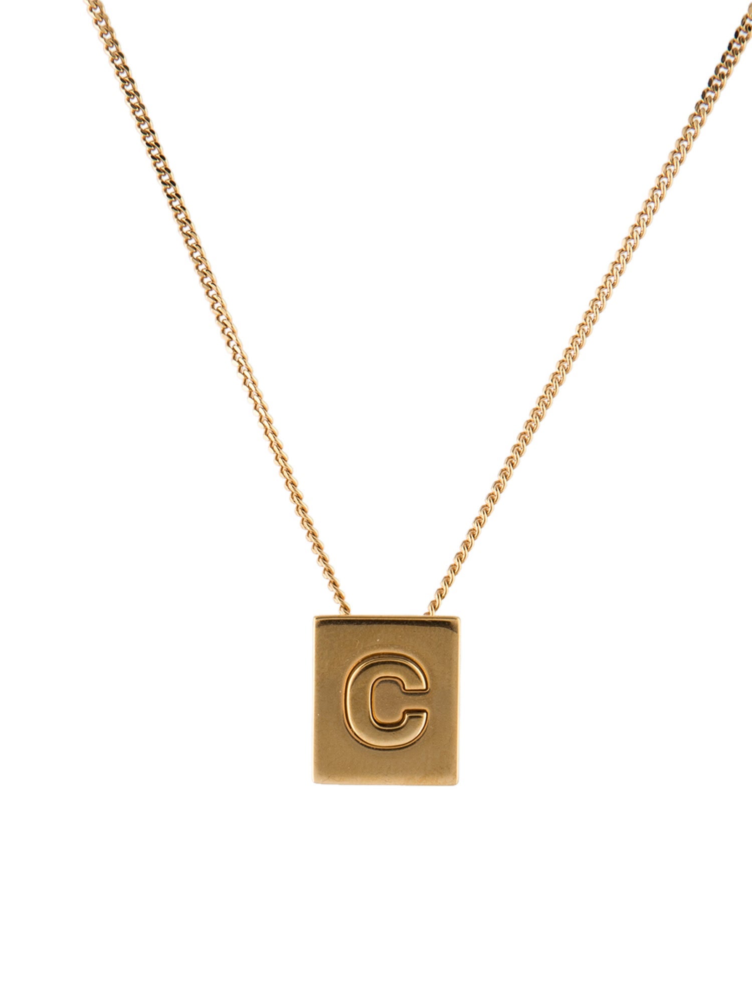 Celine Alphabet 'C' Pendant Necklace