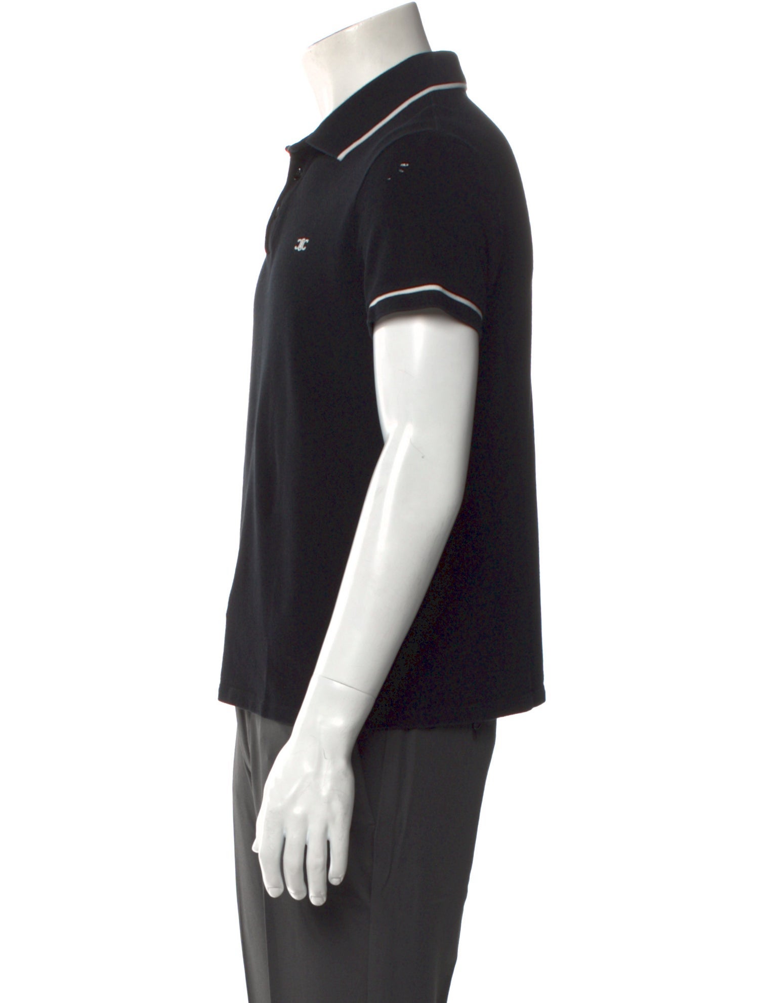 Celine Triomphe Striped Polo Shirt
