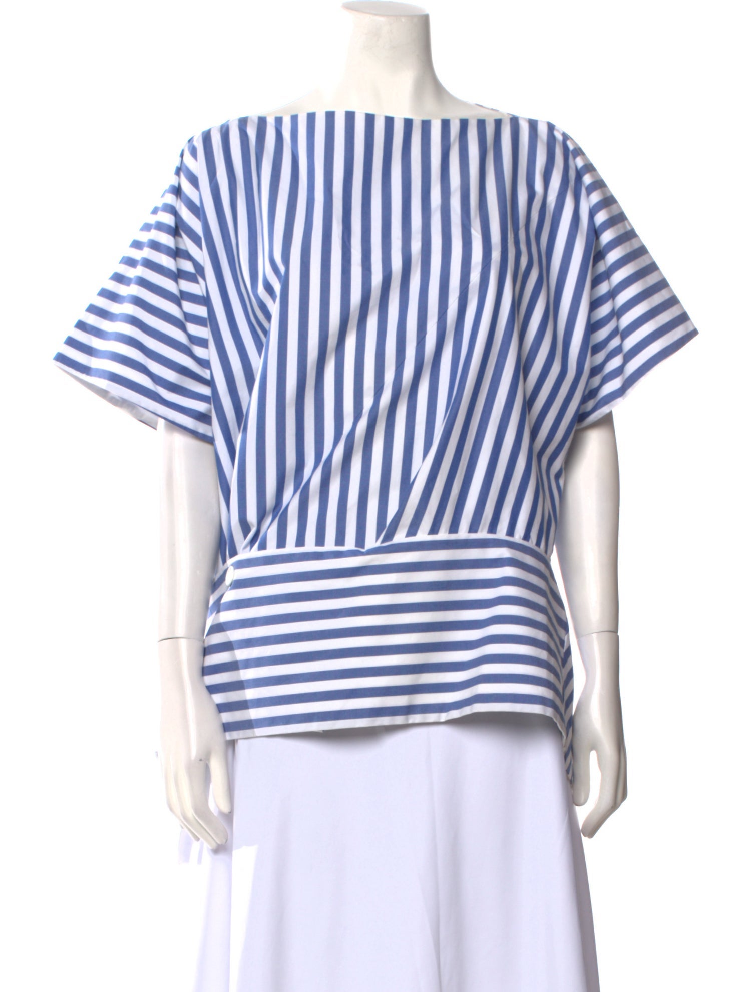 Celine Striped Bateau Neckline Blouse