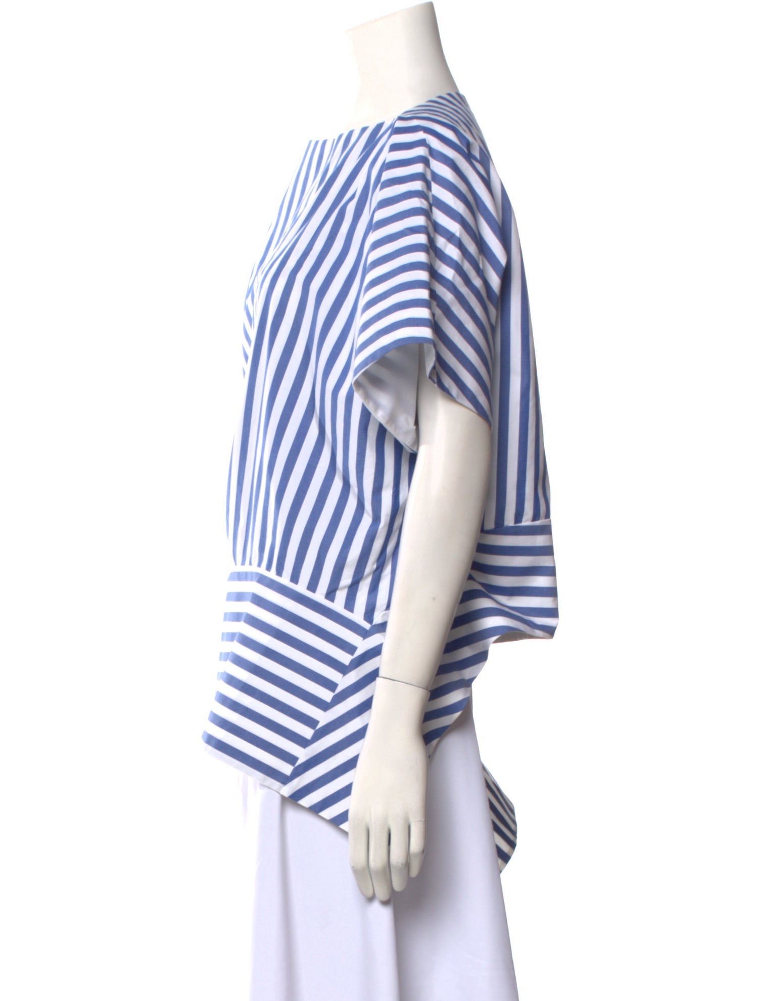 Celine Striped Bateau Neckline Blouse