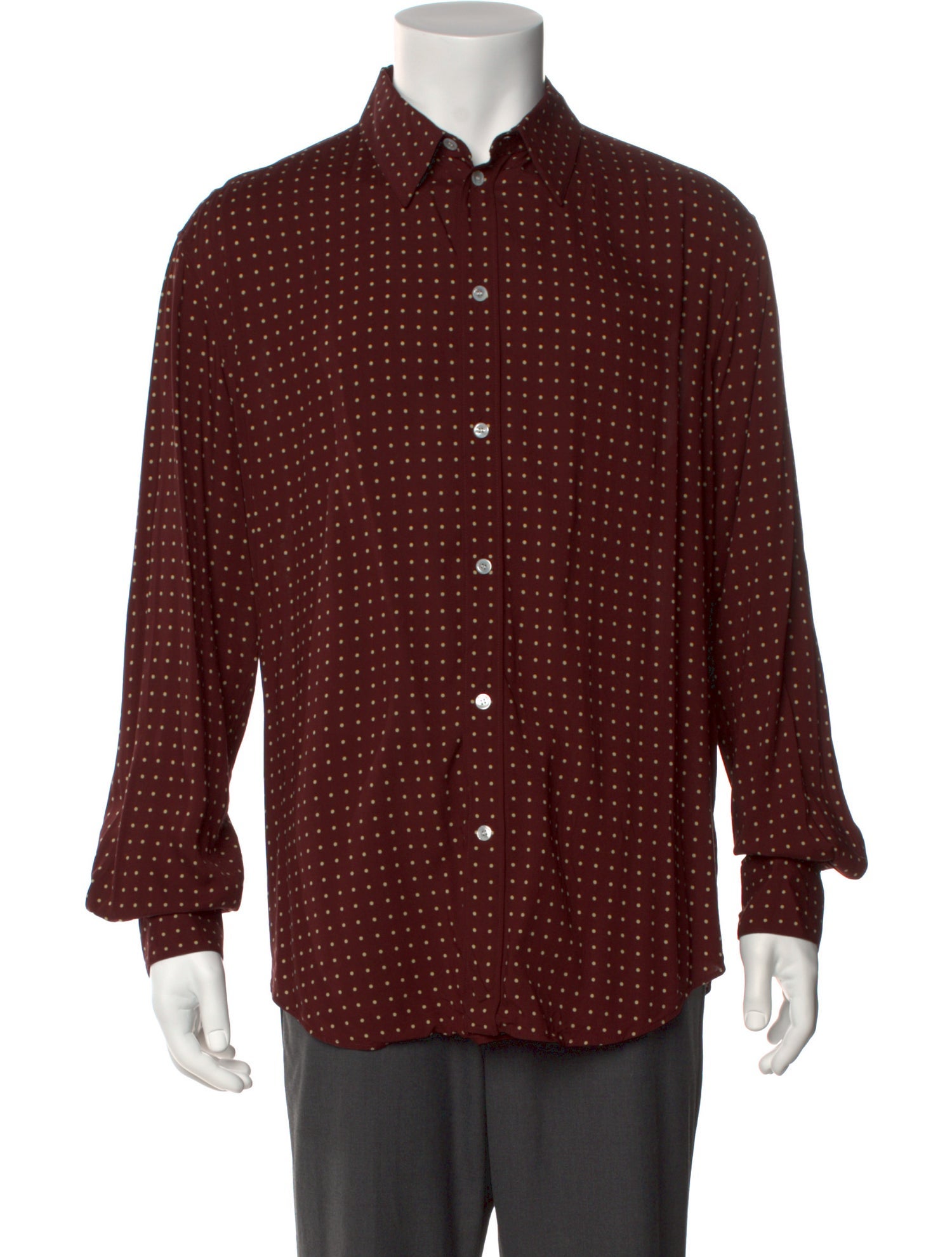 Celine Polka Dot Print Long Sleeve Dress Shirt