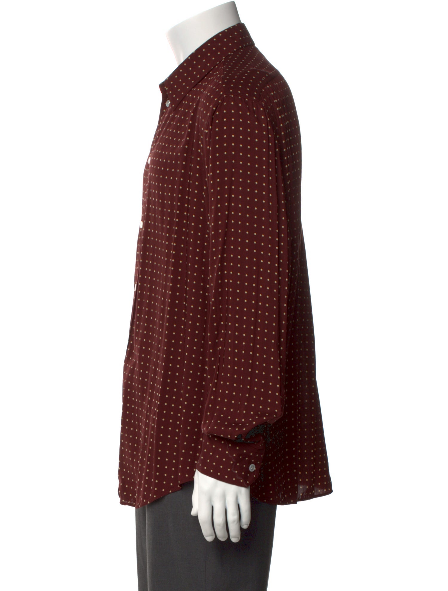 Celine Polka Dot Print Long Sleeve Dress Shirt