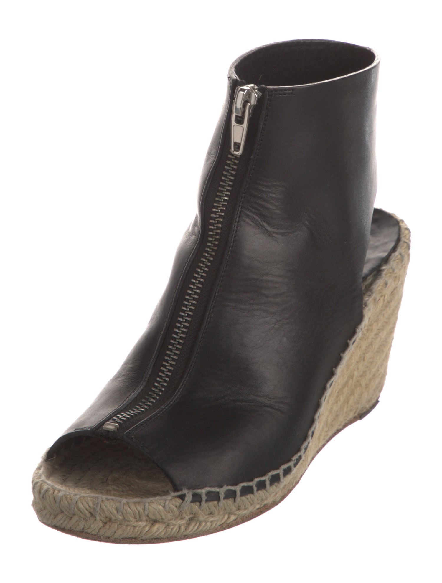 Celine Leather Whipstitch Trim Espadrilles