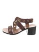 Celine Leather Eyelet Trim T-Strap Sandals