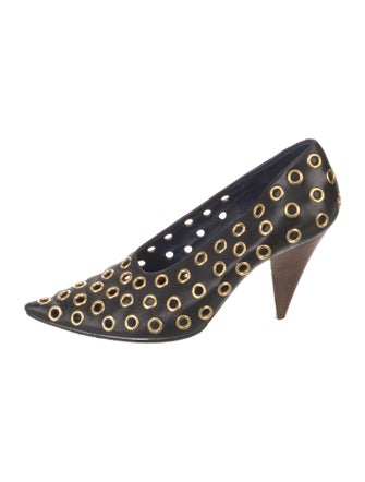 Celine Leather Studded Accents Pumps