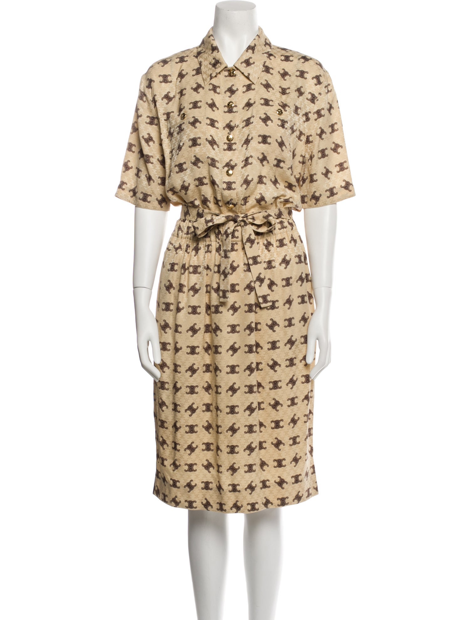 Celine Silk Knee-Length Dress